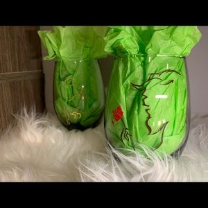 Pre made wine glass beauty and the beast